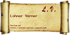 Lohner Verner névjegykártya